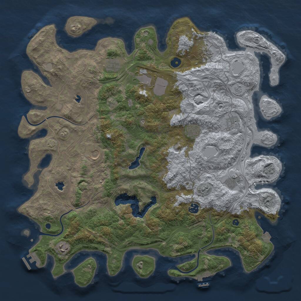 Rust Map: Procedural Map, Size: 4500, Seed: 1698172360, 16 Monuments