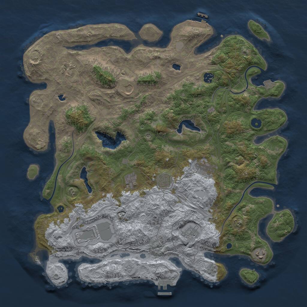 Rust Map: Procedural Map, Size: 4500, Seed: 179123280, 16 Monuments