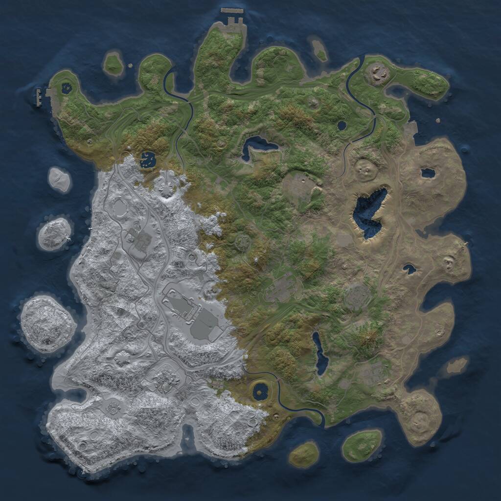 Rust Map: Procedural Map, Size: 4500, Seed: 245892447, 15 Monuments