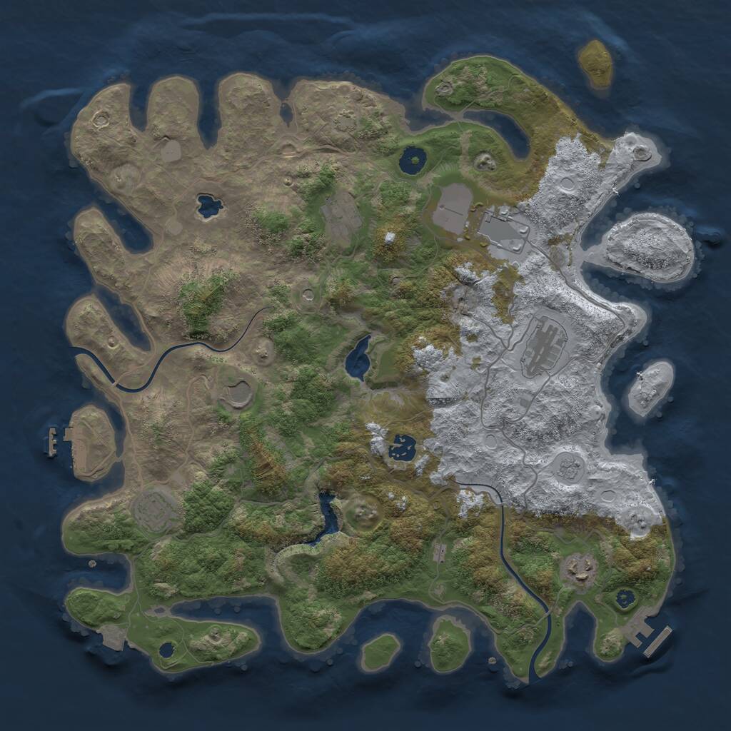 Rust Map: Procedural Map, Size: 4000, Seed: 1589332707, 13 Monuments