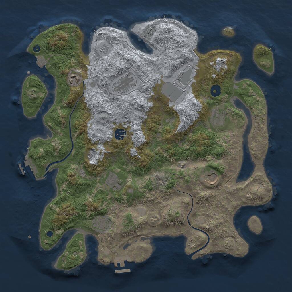 Rust Map: Procedural Map, Size: 3850, Seed: 662762, 15 Monuments