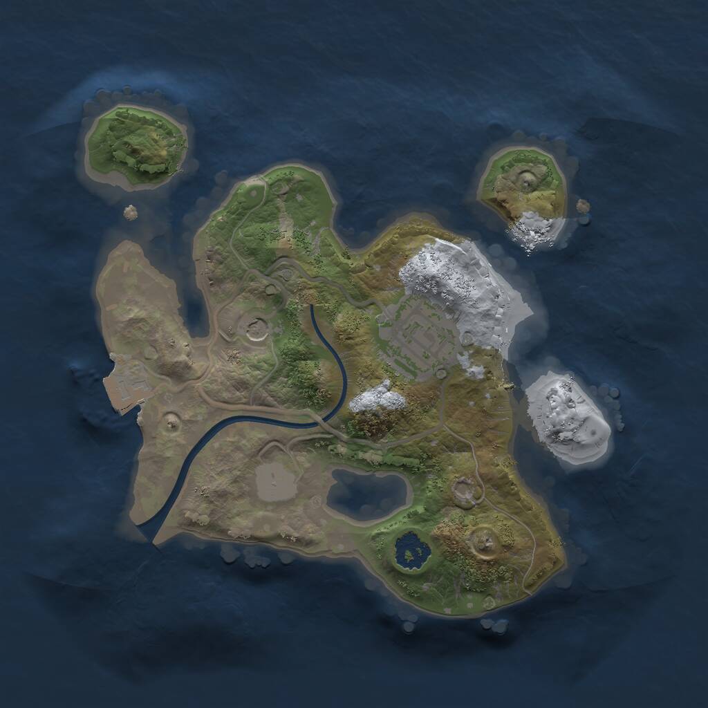Rust Map: Procedural Map, Size: 2000, Seed: 369173032, 3 Monuments
