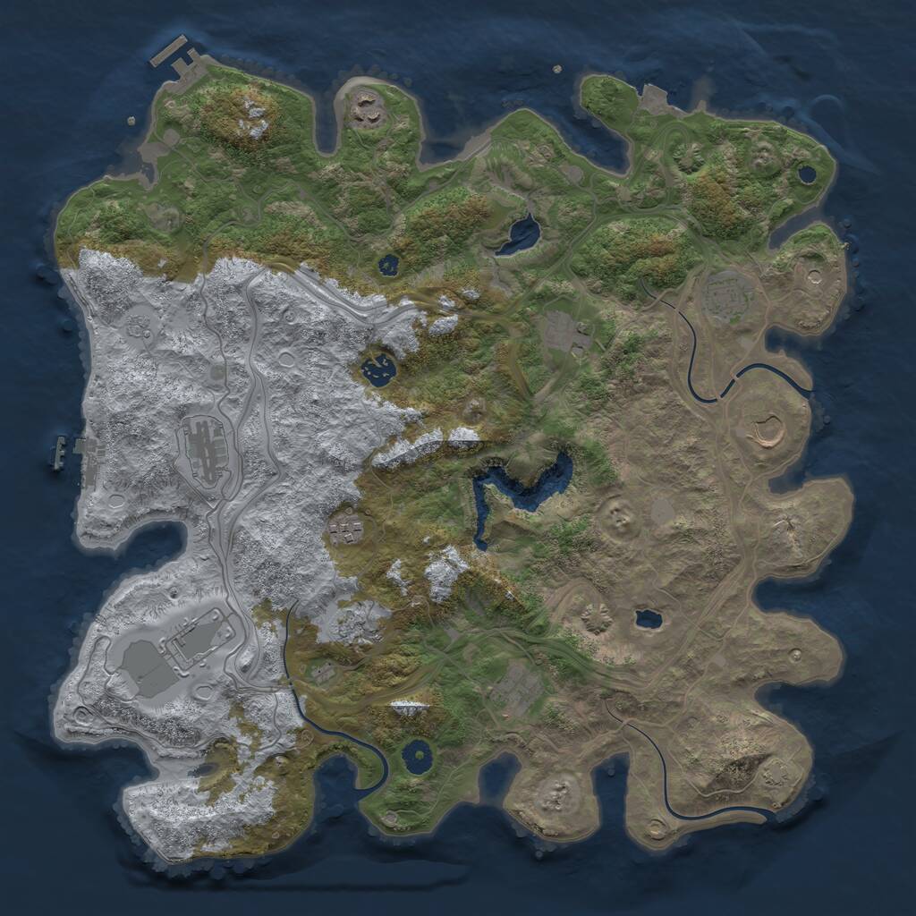 Rust Map: Procedural Map, Size: 4300, Seed: 316986090, 16 Monuments