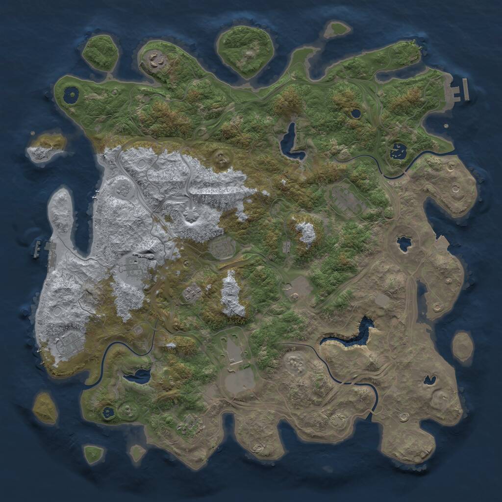 Rust Map: Procedural Map, Size: 4500, Seed: 1503360847, 16 Monuments