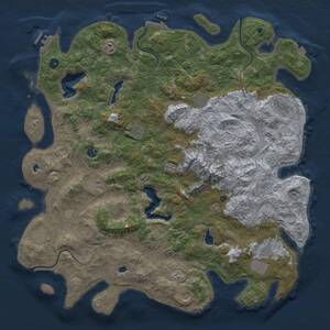 Thumbnail Rust Map: Procedural Map, Size: 5000, Seed: 703023538, 17 Monuments