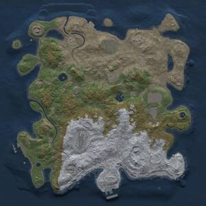 Thumbnail Rust Map: Procedural Map, Size: 3750, Seed: 581824986, 14 Monuments
