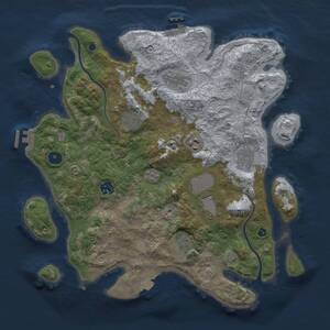 Thumbnail Rust Map: Procedural Map, Size: 3750, Seed: 1458, 14 Monuments