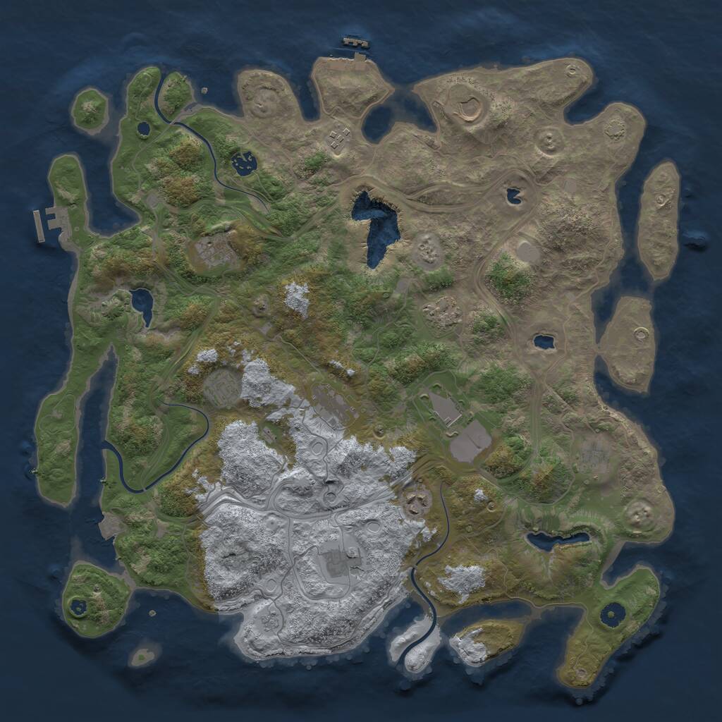 Rust Map: Procedural Map, Size: 4500, Seed: 580504111, 17 Monuments