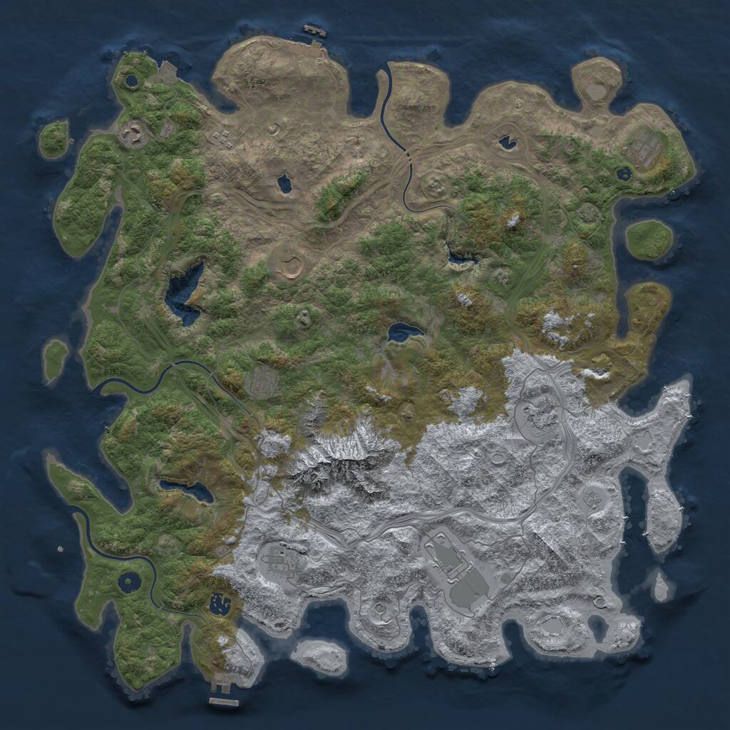 Rust Map: Procedural Map, Size: 5000, Seed: 1195, 15 Monuments