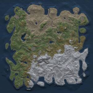 Thumbnail Rust Map: Procedural Map, Size: 5000, Seed: 1195, 15 Monuments