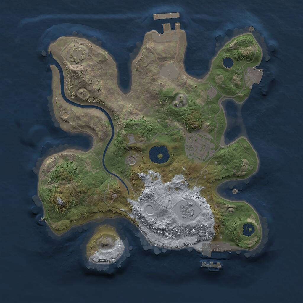 Rust Map: Procedural Map, Size: 2350, Seed: 1157955589, 7 Monuments