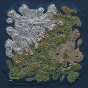 Thumbnail Rust Map: Procedural Map, Size: 4500, Seed: 15415760, 16 Monuments