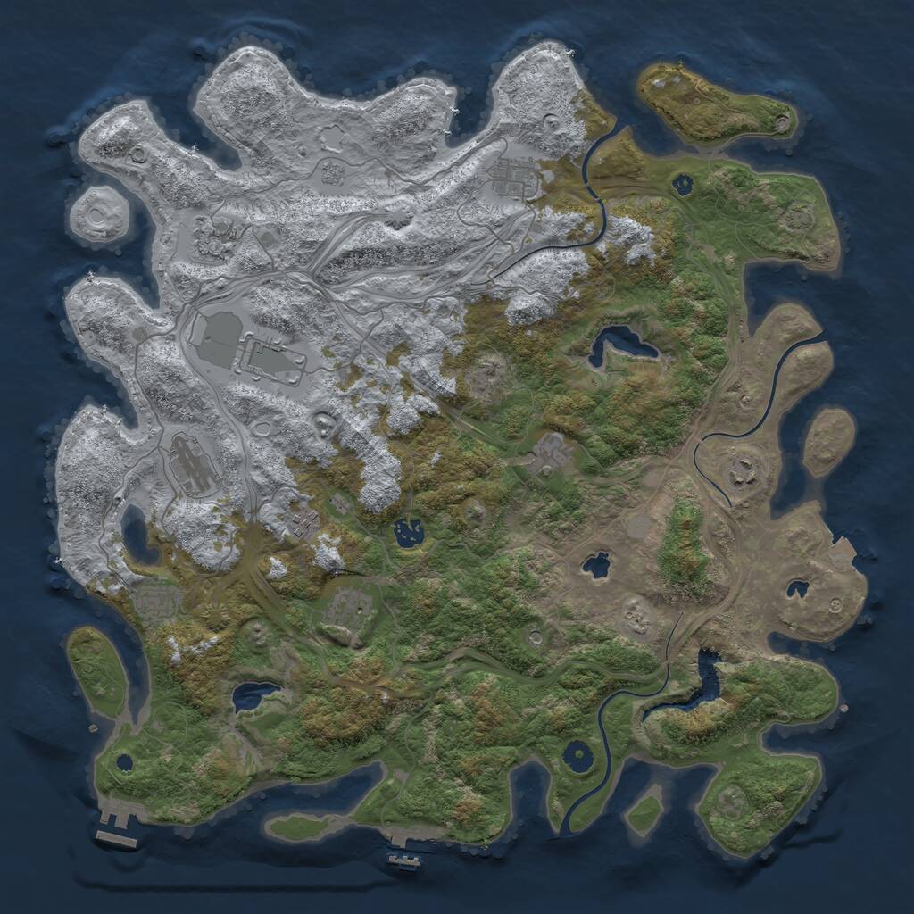 Rust Map: Procedural Map, Size: 4500, Seed: 15415760, 16 Monuments