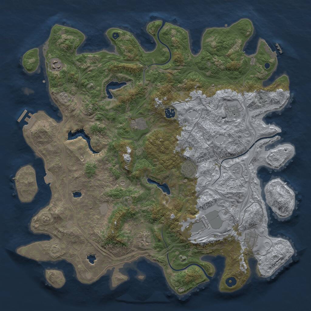 Rust Map: Procedural Map, Size: 4500, Seed: 119355754, 15 Monuments