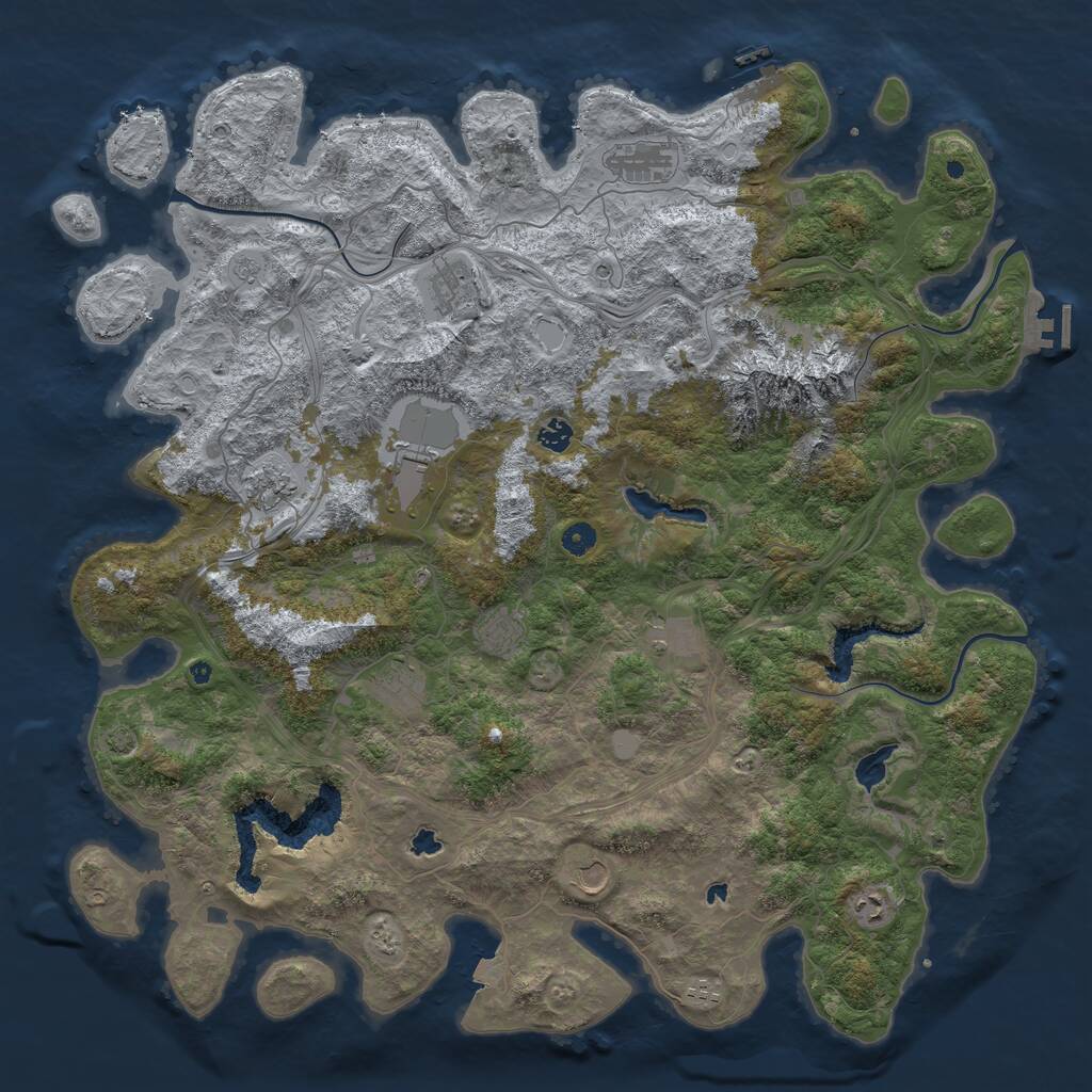 Rust Map: Procedural Map, Size: 5000, Seed: 1532701984, 17 Monuments