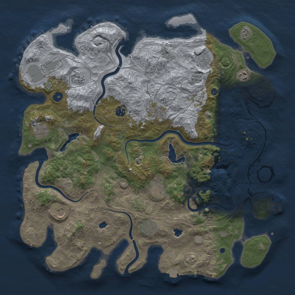 Rust Map: Procedural Map, Size: 4500, Seed: 2027063400, 16 Monuments