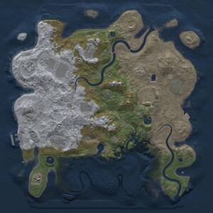 Thumbnail Rust Map: Procedural Map, Size: 4000, Seed: 1711289621, 17 Monuments