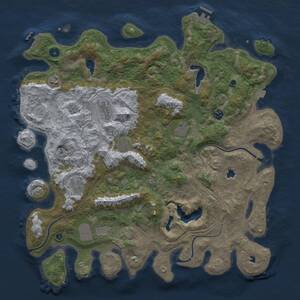 Thumbnail Rust Map: Procedural Map, Size: 4500, Seed: 1150305388, 15 Monuments