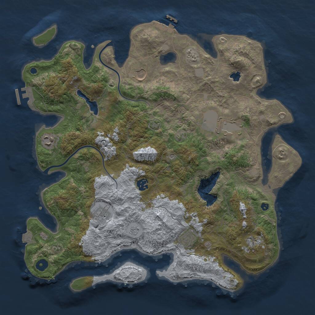 Rust Map: Procedural Map, Size: 4000, Seed: 195050125, 13 Monuments