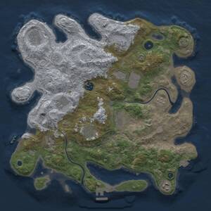Thumbnail Rust Map: Procedural Map, Size: 3700, Seed: 2005867350, 15 Monuments