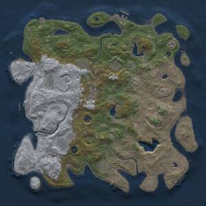Thumbnail Rust Map: Procedural Map, Size: 4500, Seed: 192217309, 16 Monuments