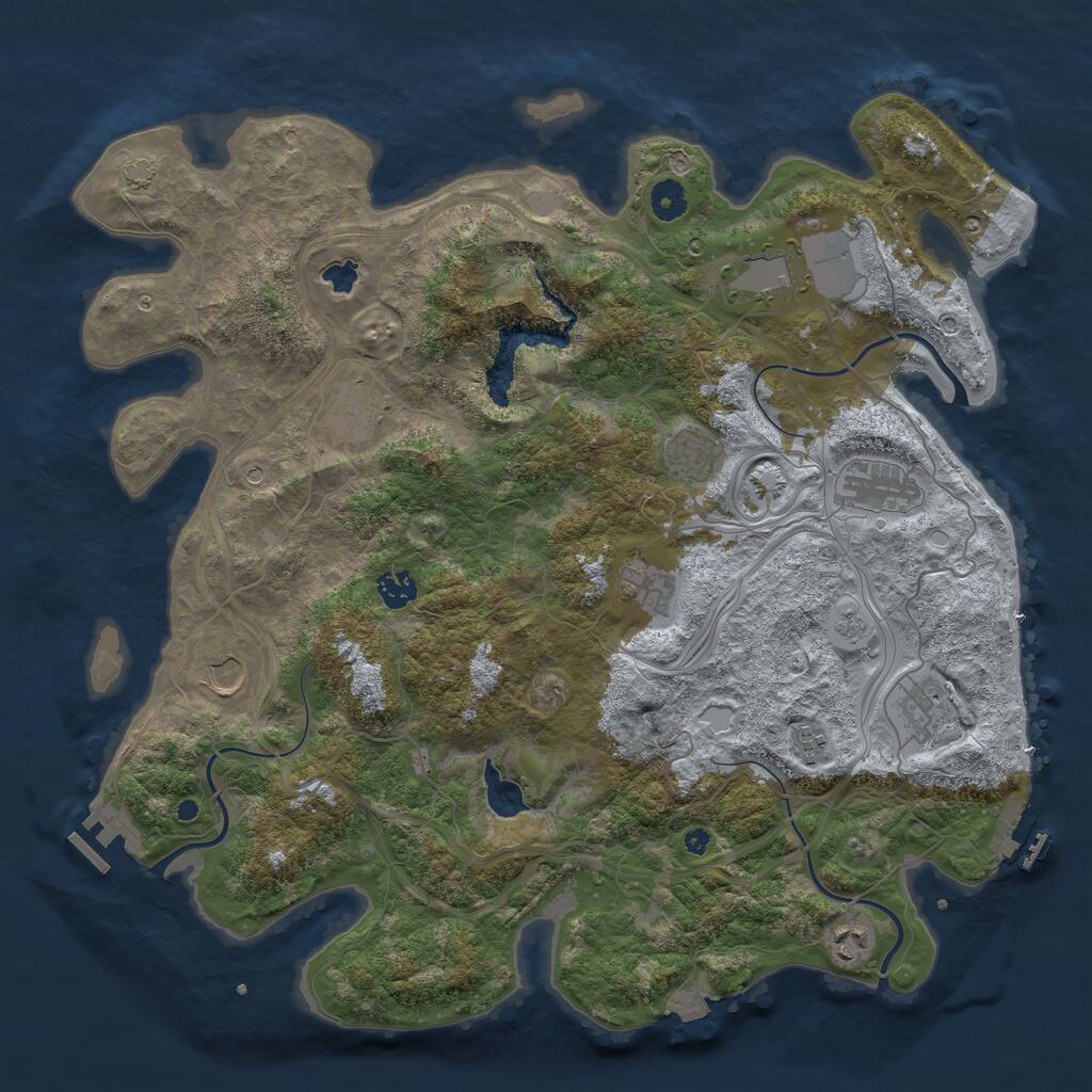 Rust Map: Procedural Map, Size: 4250, Seed: 807240300, 16 Monuments