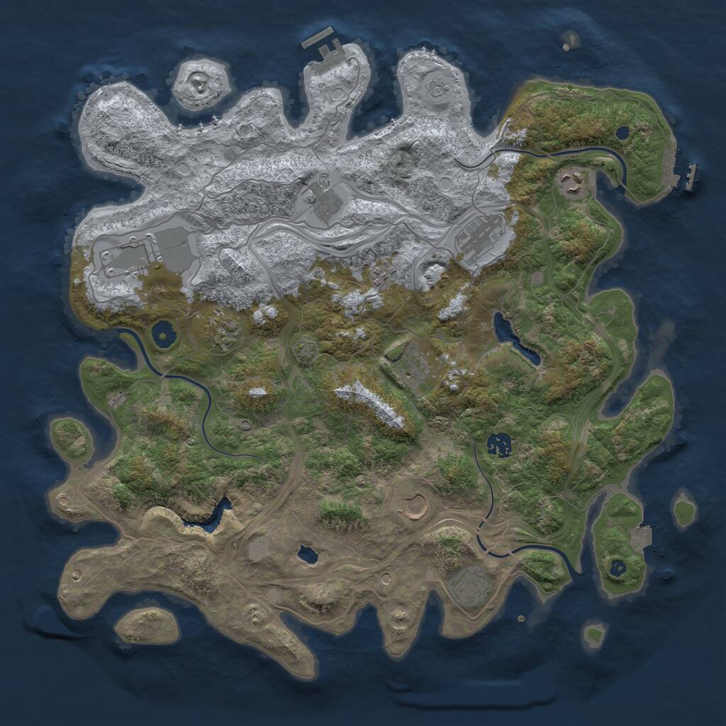 Rust Map: Procedural Map, Size: 4250, Seed: 21345985, 16 Monuments