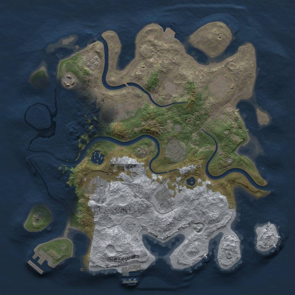 Rust Map: Procedural Map, Size: 3300, Seed: 790787, 14 Monuments