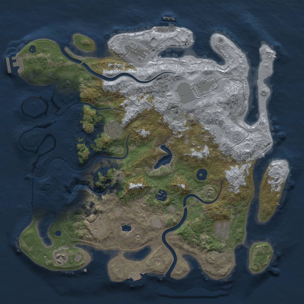 Rust Map: Procedural Map, Size: 4000, Seed: 1665906487, 15 Monuments