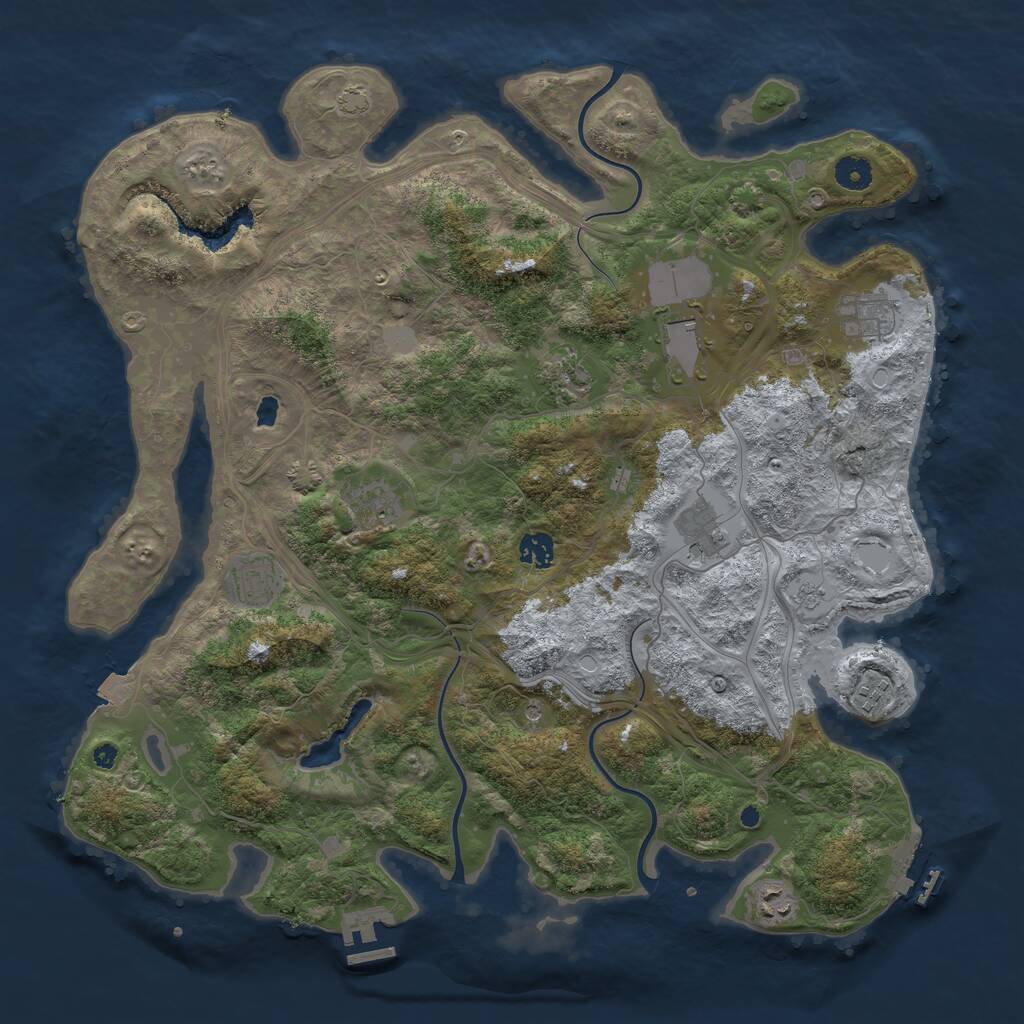 Rust Map: Procedural Map, Size: 4250, Seed: 1228715581, 15 Monuments