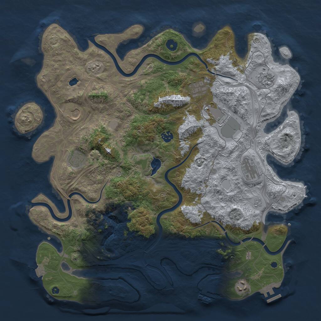 Rust Map: Procedural Map, Size: 4250, Seed: 616437263, 15 Monuments