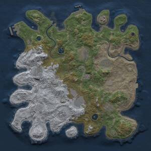 Thumbnail Rust Map: Procedural Map, Size: 3700, Seed: 1530127518, 15 Monuments
