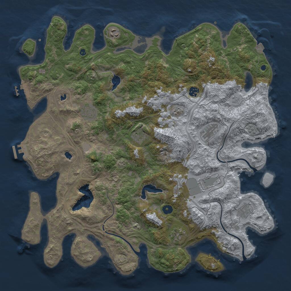 Rust Map: Procedural Map, Size: 4500, Seed: 982186518, 15 Monuments