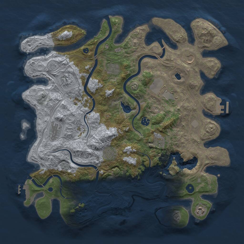 Rust Map: Procedural Map, Size: 4250, Seed: 1741495029, 16 Monuments