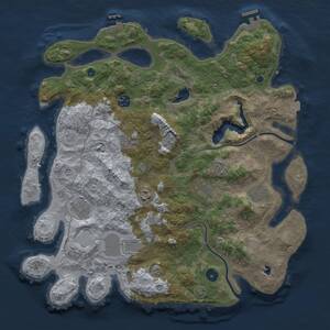 Thumbnail Rust Map: Procedural Map, Size: 4000, Seed: 850634544, 14 Monuments