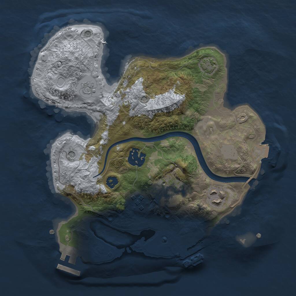 Rust Map: Procedural Map, Size: 2500, Seed: 753009560, 10 Monuments