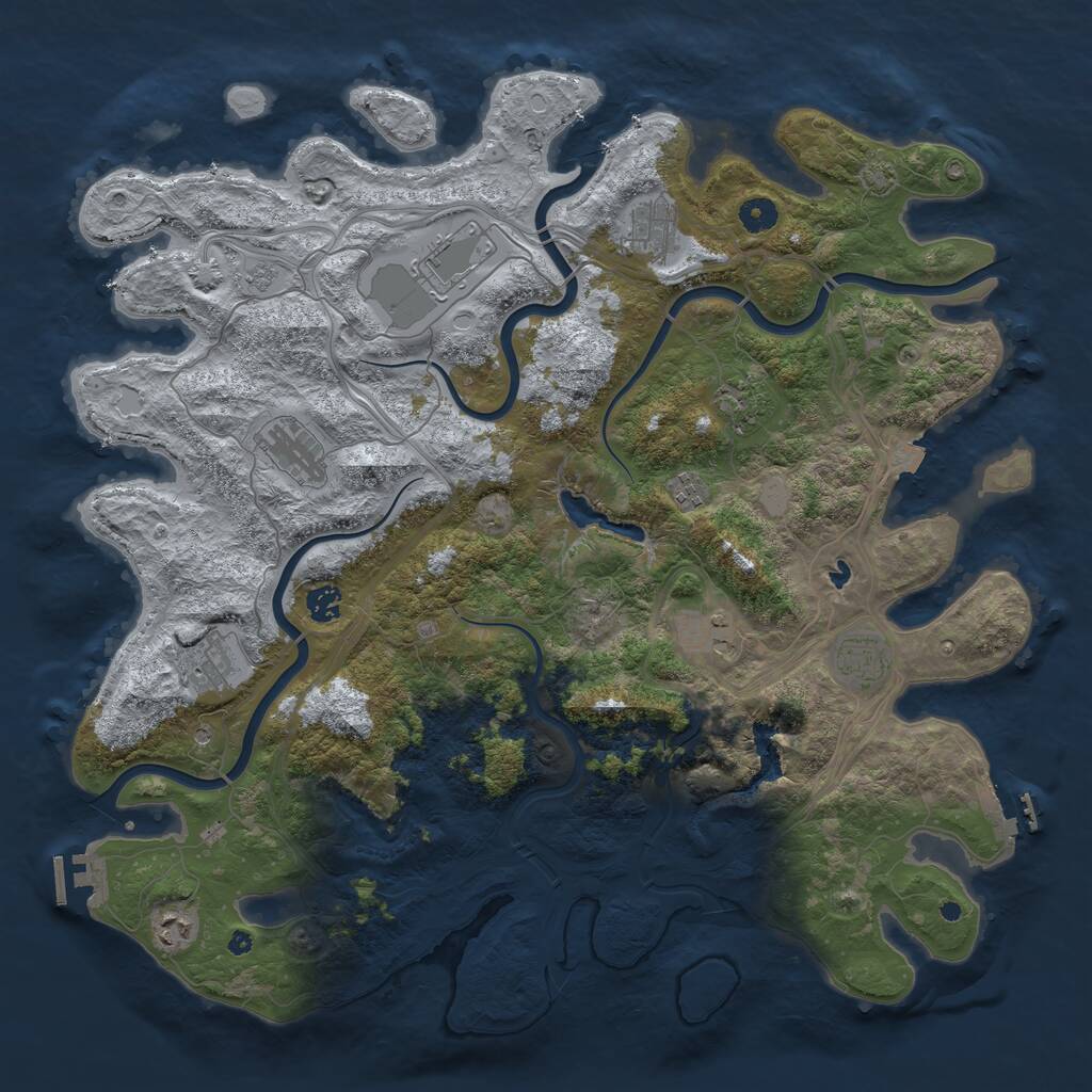 Rust Map: Procedural Map, Size: 4500, Seed: 193824275, 16 Monuments