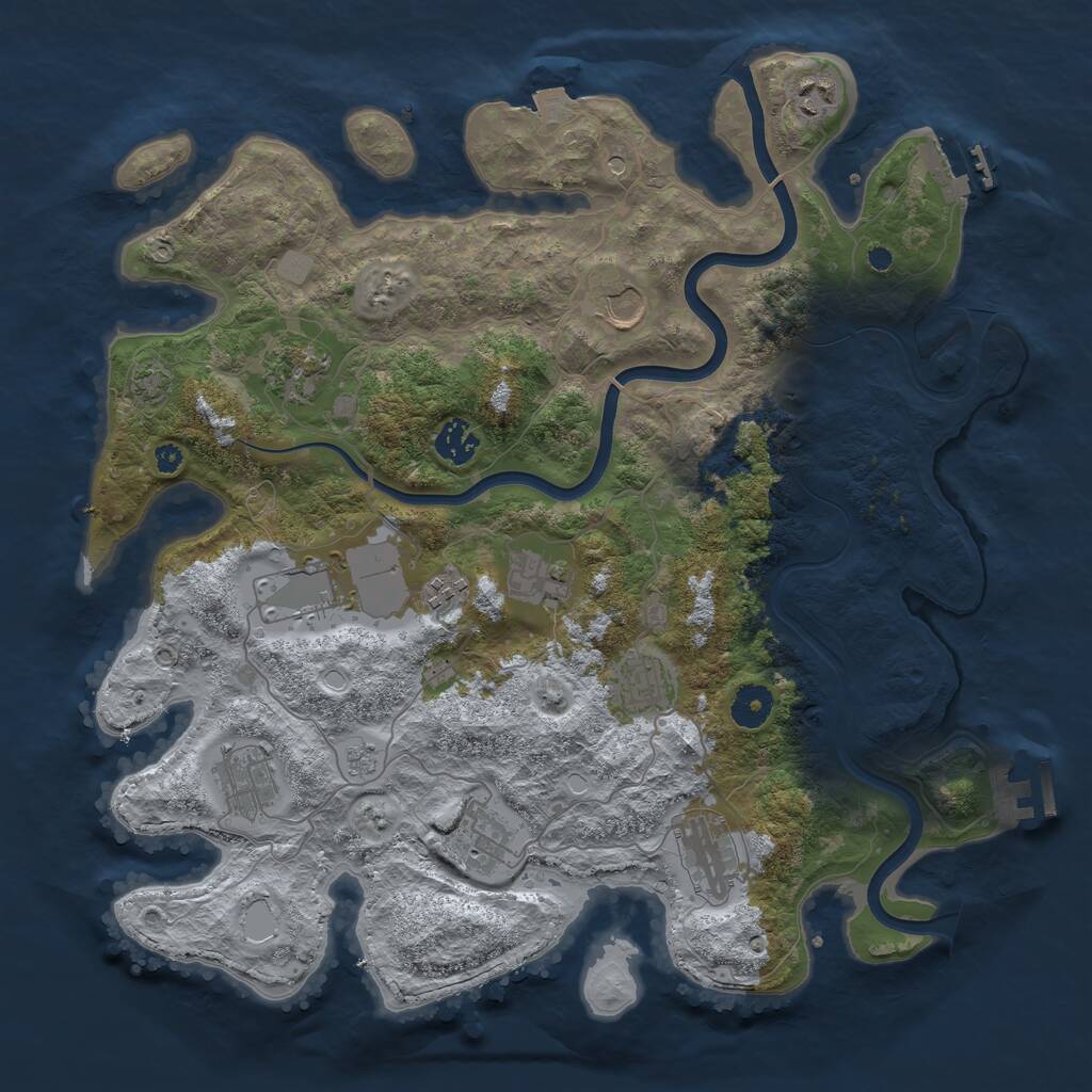 Rust Map: Procedural Map, Size: 3850, Seed: 1746126090, 17 Monuments