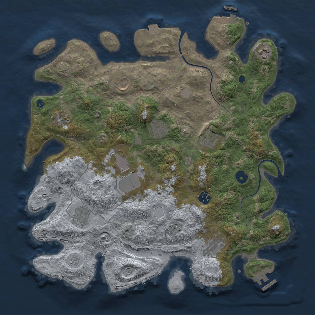 Rust Map: Procedural Map, Size: 3850, Seed: 1746126090, 16 Monuments