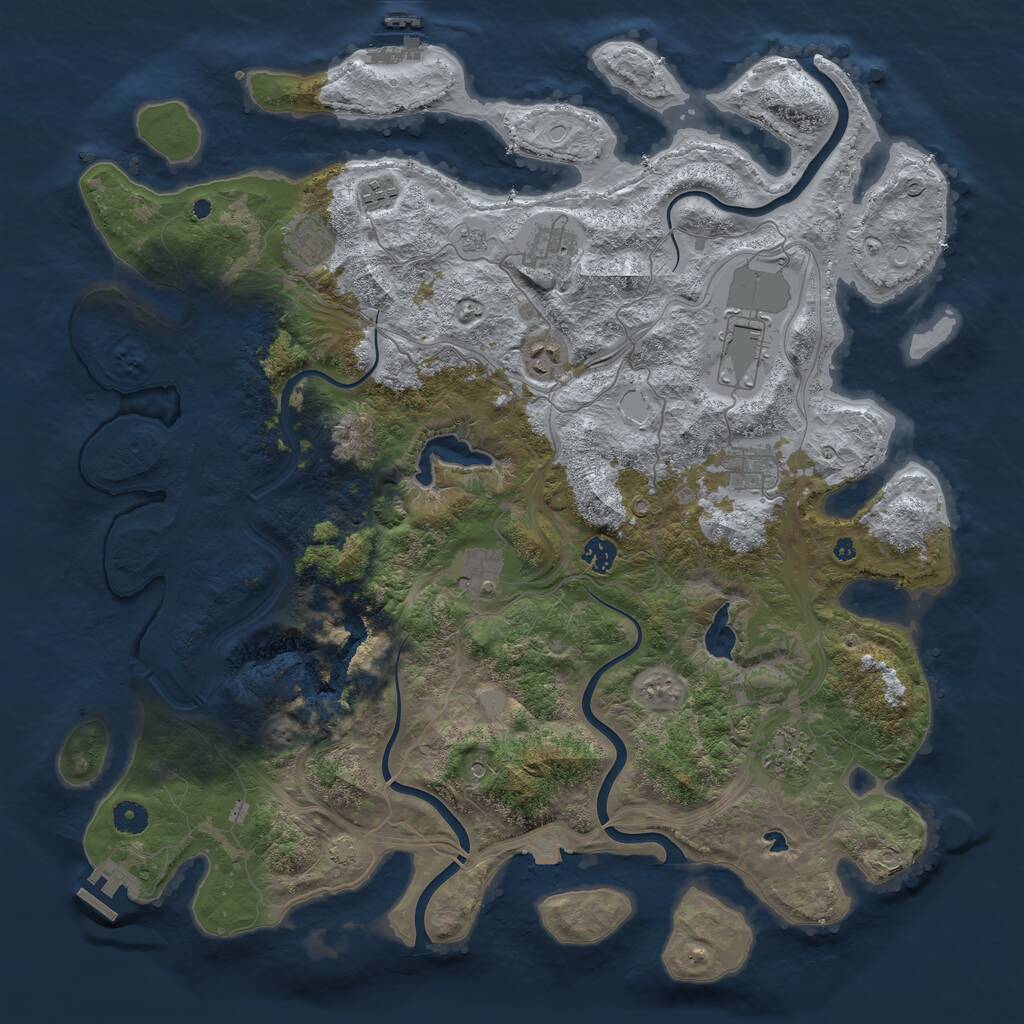 Rust Map: Procedural Map, Size: 4500, Seed: 398094749, 15 Monuments