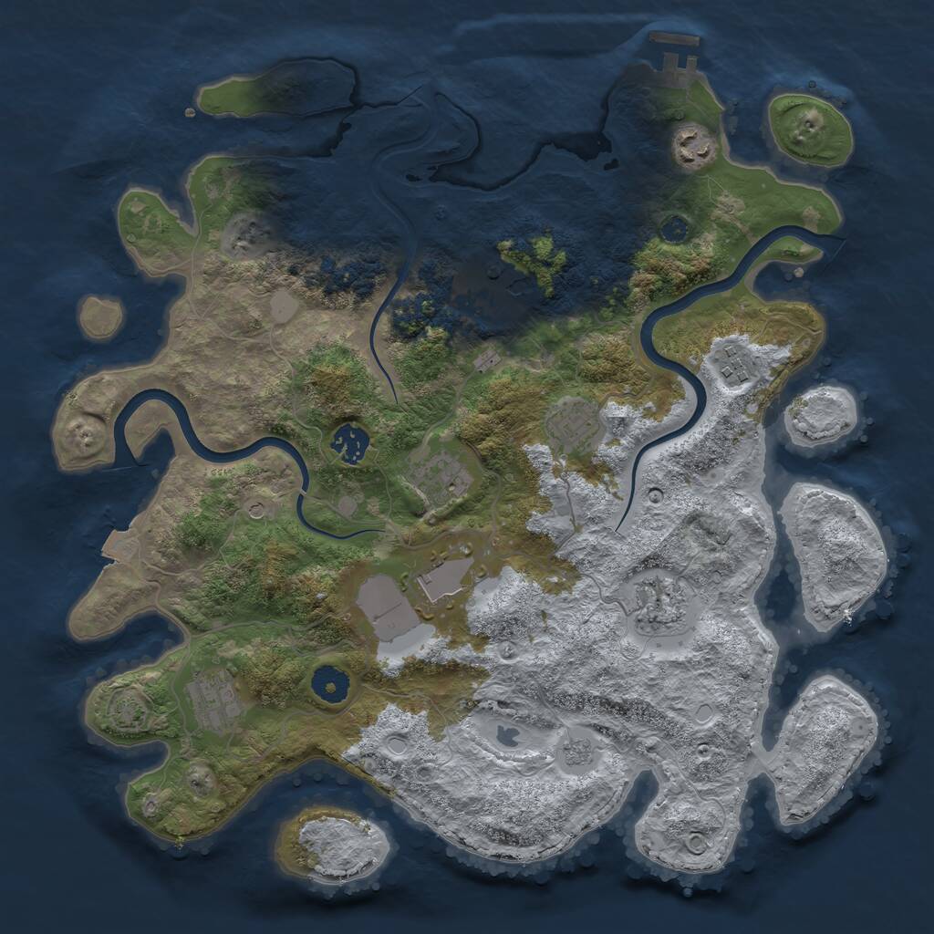 Rust Map: Procedural Map, Size: 3750, Seed: 1903713230, 14 Monuments