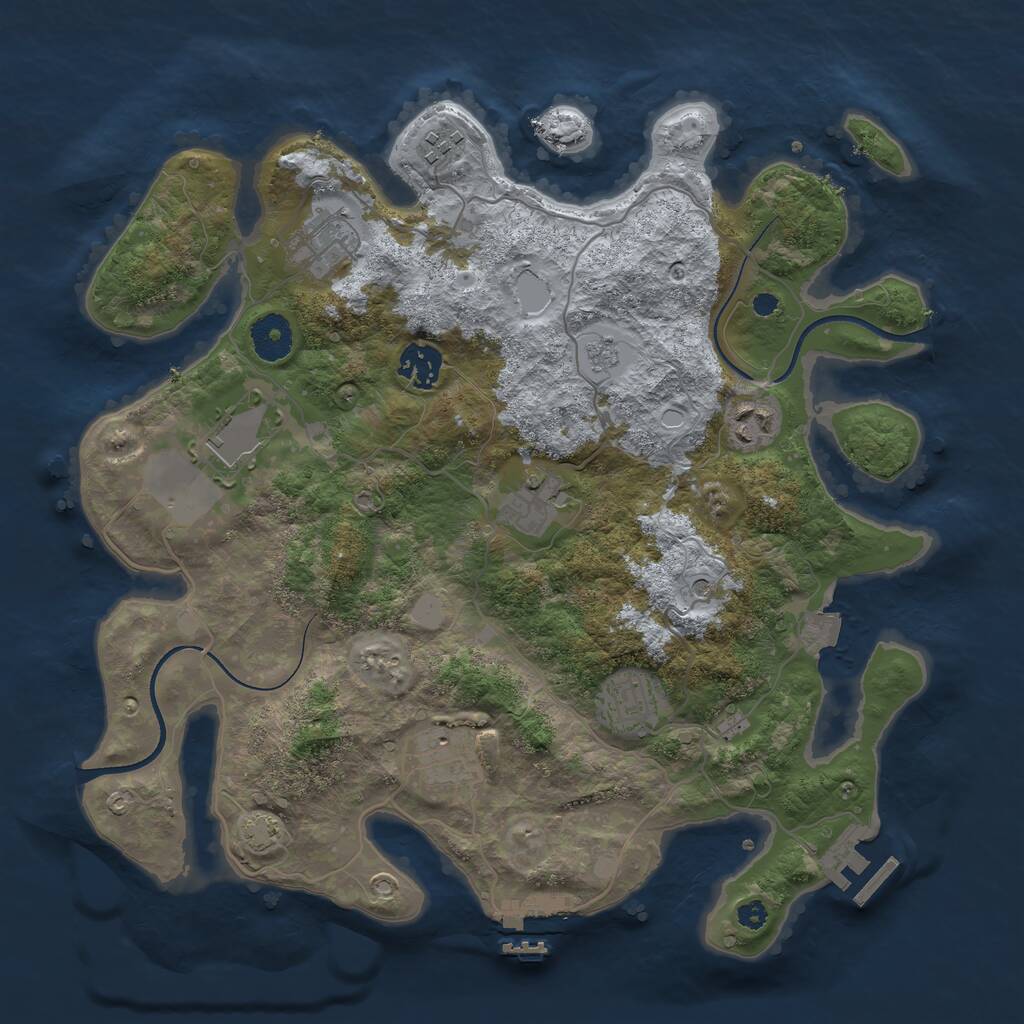 Rust Map: Procedural Map, Size: 3500, Seed: 133420, 14 Monuments