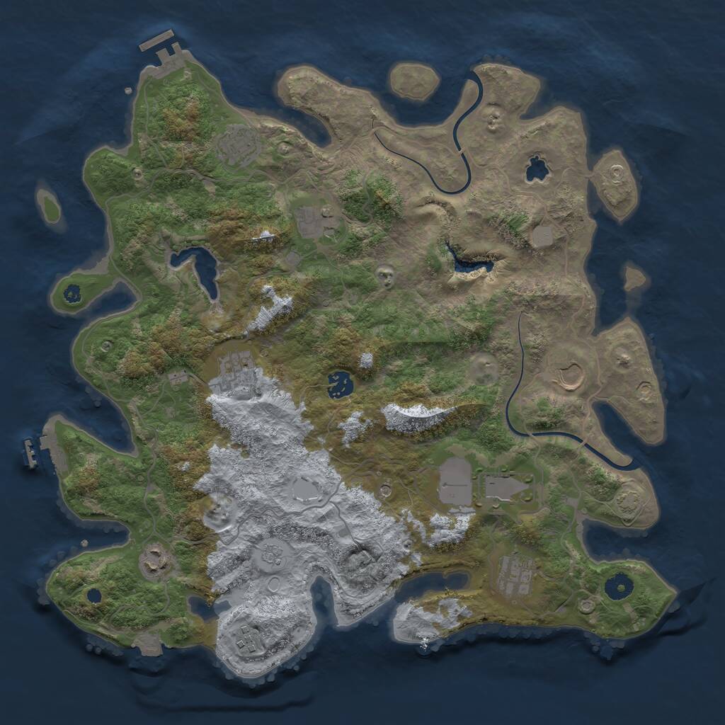 Rust Map: Procedural Map, Size: 4000, Seed: 534844414, 15 Monuments