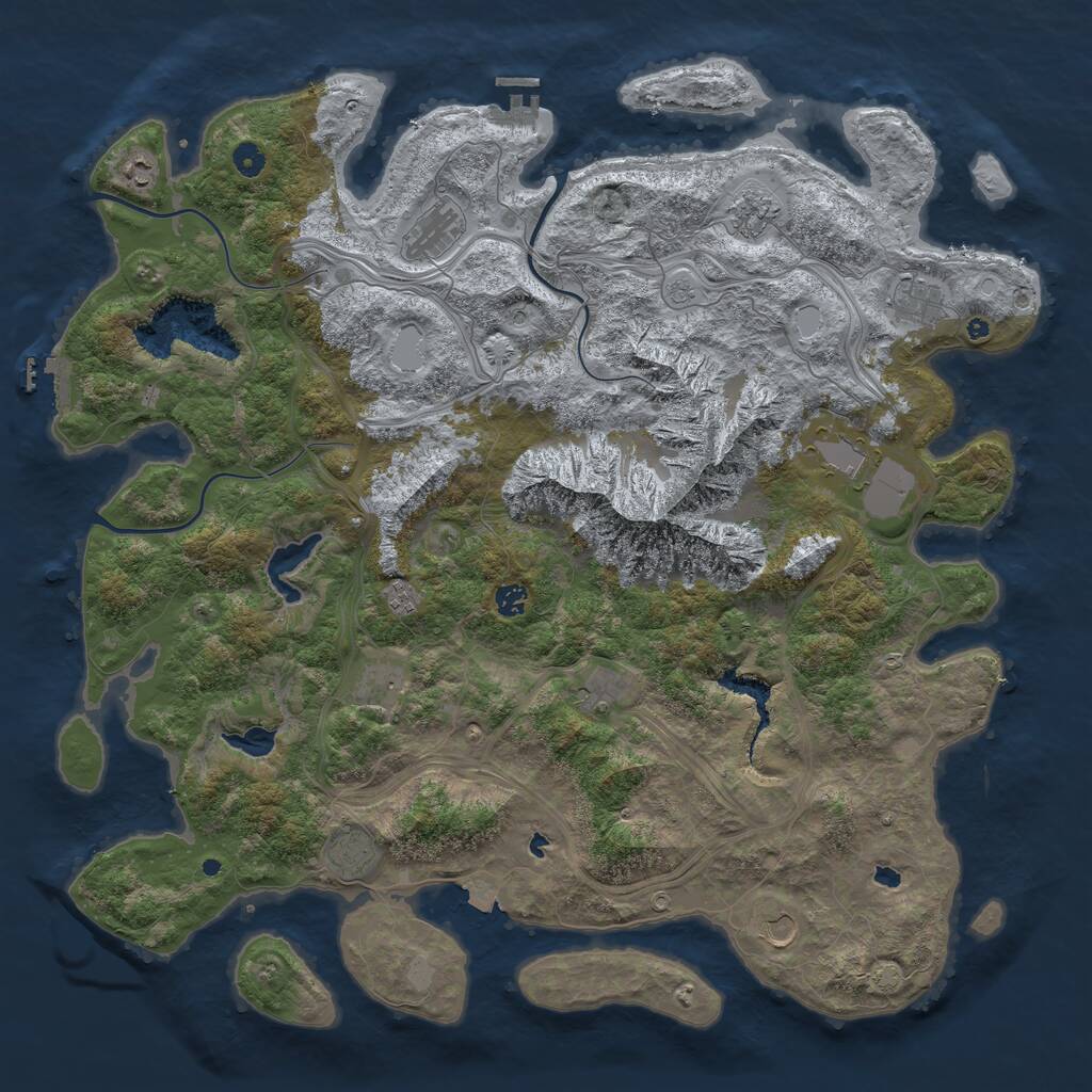 Rust Map: Procedural Map, Size: 5000, Seed: 71843382, 17 Monuments