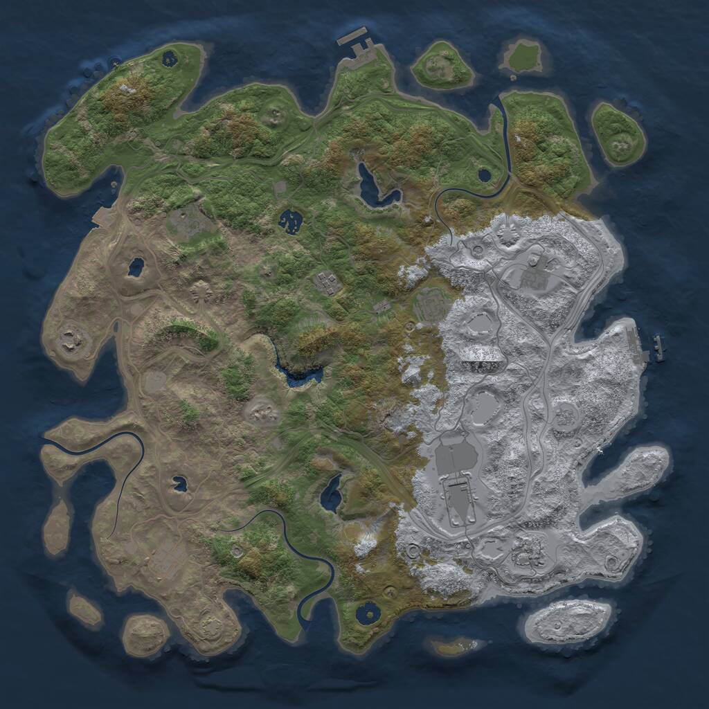Rust Map: Procedural Map, Size: 4500, Seed: 719379974, 15 Monuments