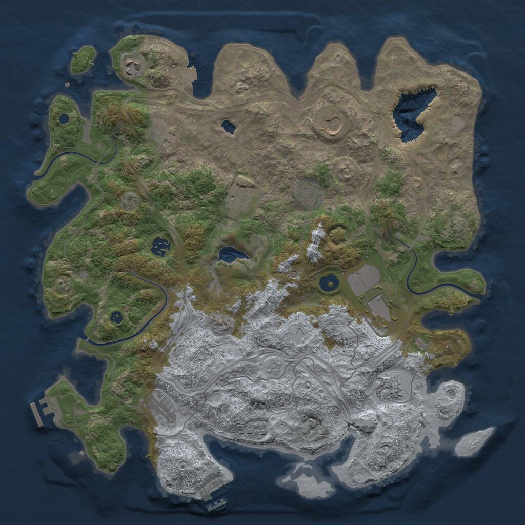 Rust Map: Procedural Map, Size: 4250, Seed: 1453185569, 16 Monuments