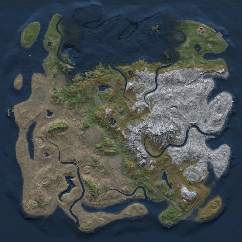 Rust Map: Procedural Map, Size: 5000, Seed: 903248122, 16 Monuments