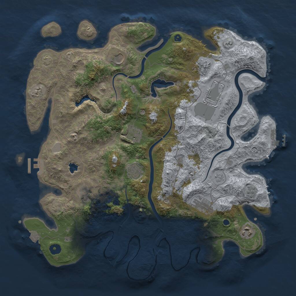 Rust Map: Procedural Map, Size: 4000, Seed: 1862172513, 15 Monuments