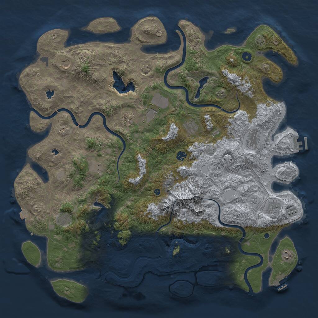 Rust Map: Procedural Map, Size: 5000, Seed: 20190717, 17 Monuments