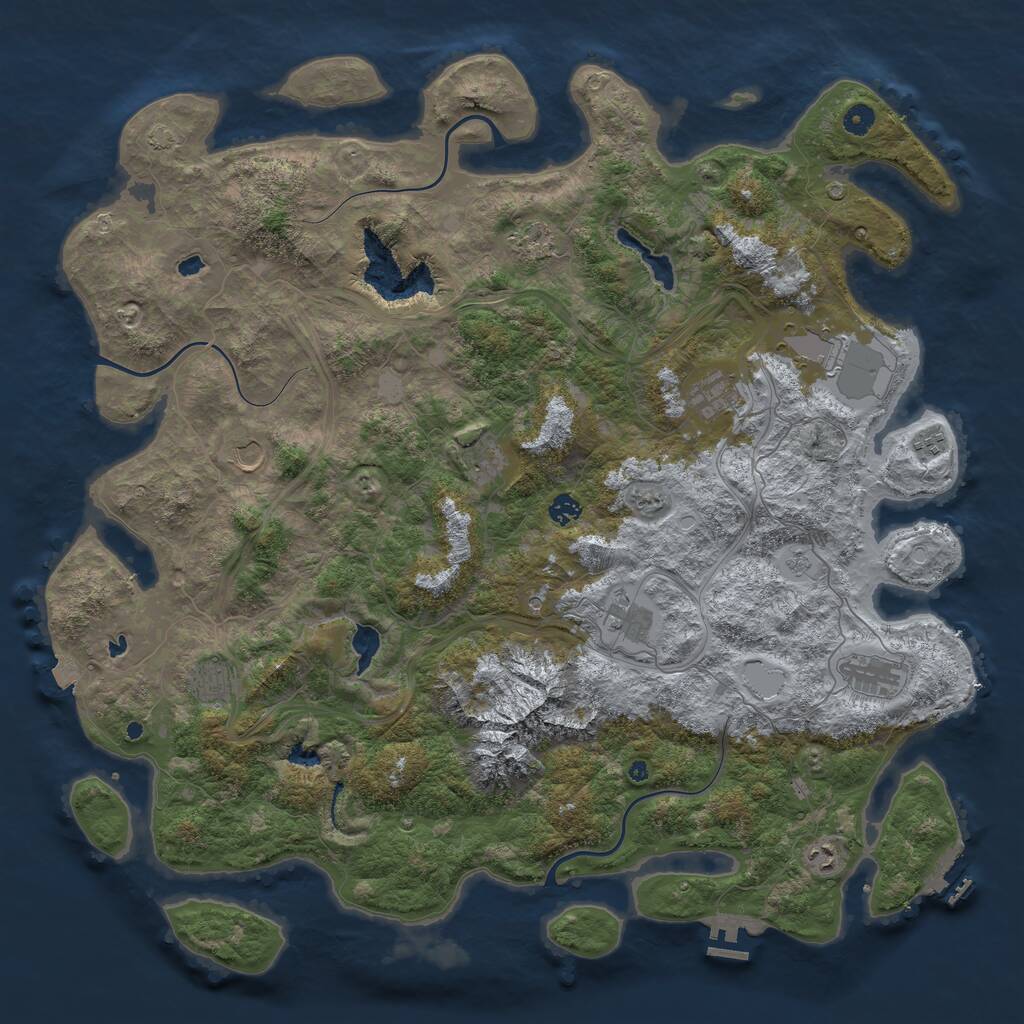 Rust Map: Procedural Map, Size: 5000, Seed: 20190717, 17 Monuments